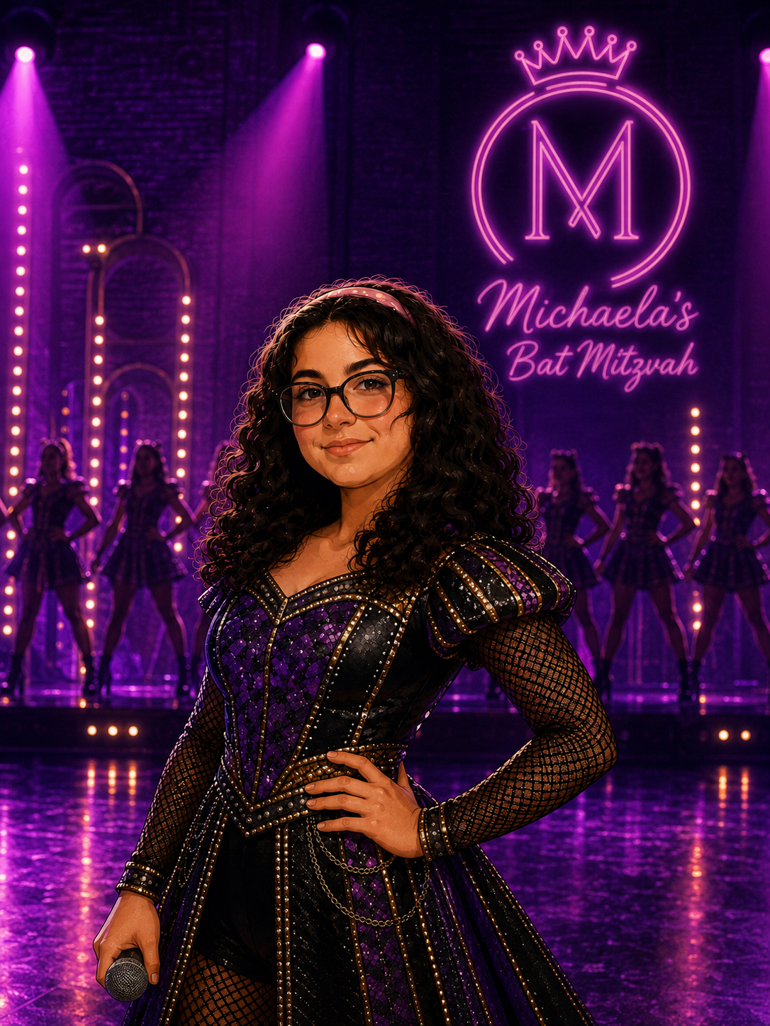 Michaela on a Broadway stage